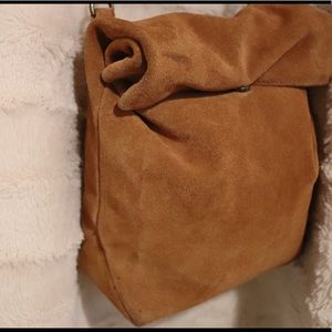 Paper Bag suede Crossbody Bag